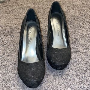 Black sparkle heels
